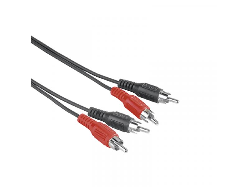 HAMA Audio kabl 2x činč RCA muški - 2x činč RCA muški 1.5m (Crni ...