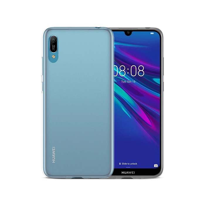 AICEK Durchsichtige 360° Schutzhülle Für Huawei Y6 2019 – Transparente TPU-Hülle Mit Knopfschutz