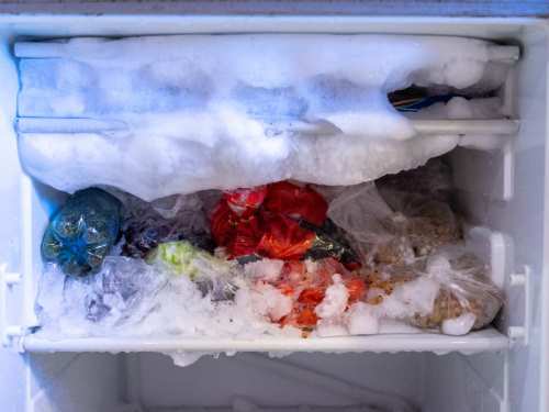 Kako otopiti led i očistiti zamrzivač - hrana zarobljena u naslagama leda
