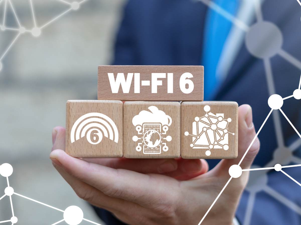 Wi-Fi 6 standard prikazan na drvenim kockicama