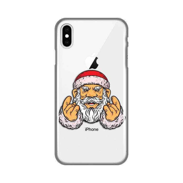 Maska Silikonska Print Skin za iPhone XS Max Rock And Roll Santa