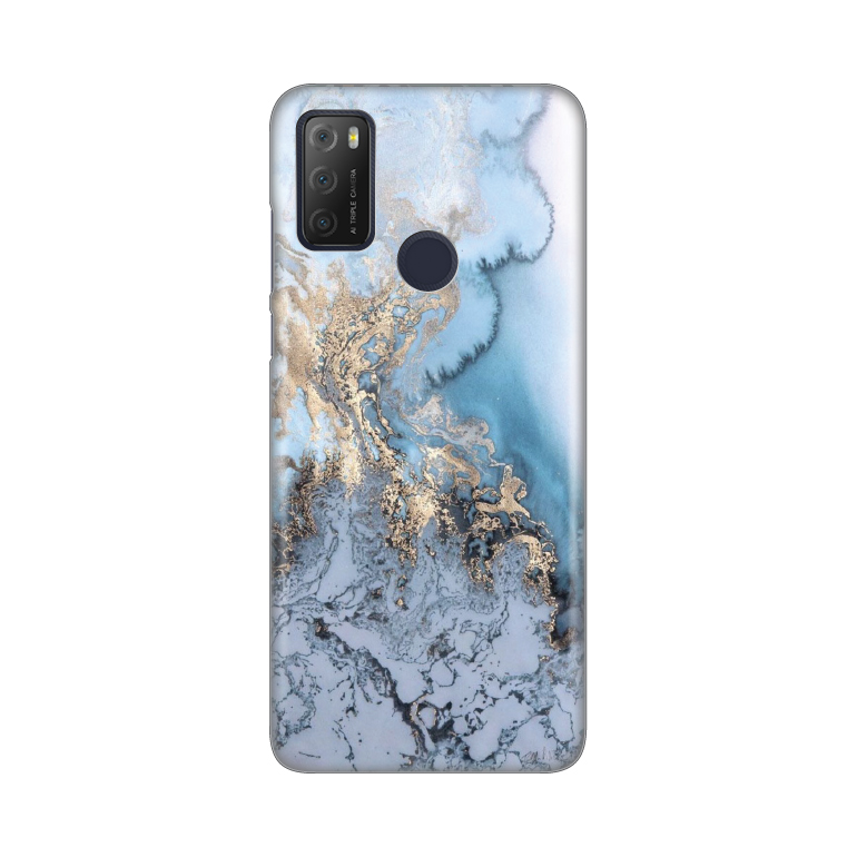 TELEMPIRE Silikonska maska za telefon Alcatel 1S 2021/3L 2021/A1 Alpha 21 Blue Gold Marble šarena