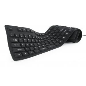 Gembird (KB-109F-B) crna gumena tastatura+PS2 adapter