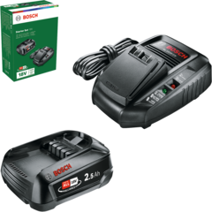 Bosch baterija / akumulator PBA 18V 2,5 Ah + Bosch AL 1830 CV punjač (za zelene Bosch alate) 1600A00K1P