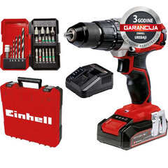 EINHELL Akumulatorska udarna bušilica TE-CD 18/2 Li-i + set KWB pribora 22/1 + baterija (1x2.5 Ah)