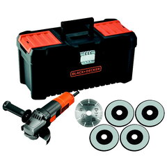 BLACK & DECKER Ugaona brusilica 900W ploča 125 mm + 5 ploča BEG220KA5 crna
