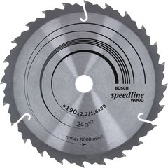 Bosch List kružne testere Speedline Wood 2608640799, 190 x 20/16 x 2,2 mm, 24