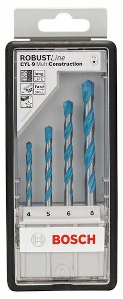 BOSCH 4-delni Robust Line set višenamenskih burgija CYL-9 Multi Construction 2607010521, 4; 5; 6; 8 mm