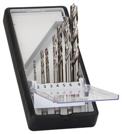 Bosch 7-delni Robust Line set spiralnih burgija za drvo, šestostrani držač 2607019923, 2; 3; 3; 4; 5; 6; 8 mm