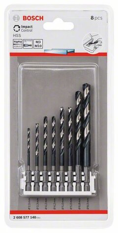 BOSCH Impact Control HSS set burgija, 8-delni 2608577140
