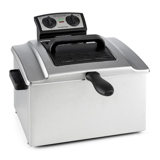Klarstein QuickPro XXL Dvostruko 5 L Samostalno 3000 W Friteza Crno, Nerđajuči čelik
