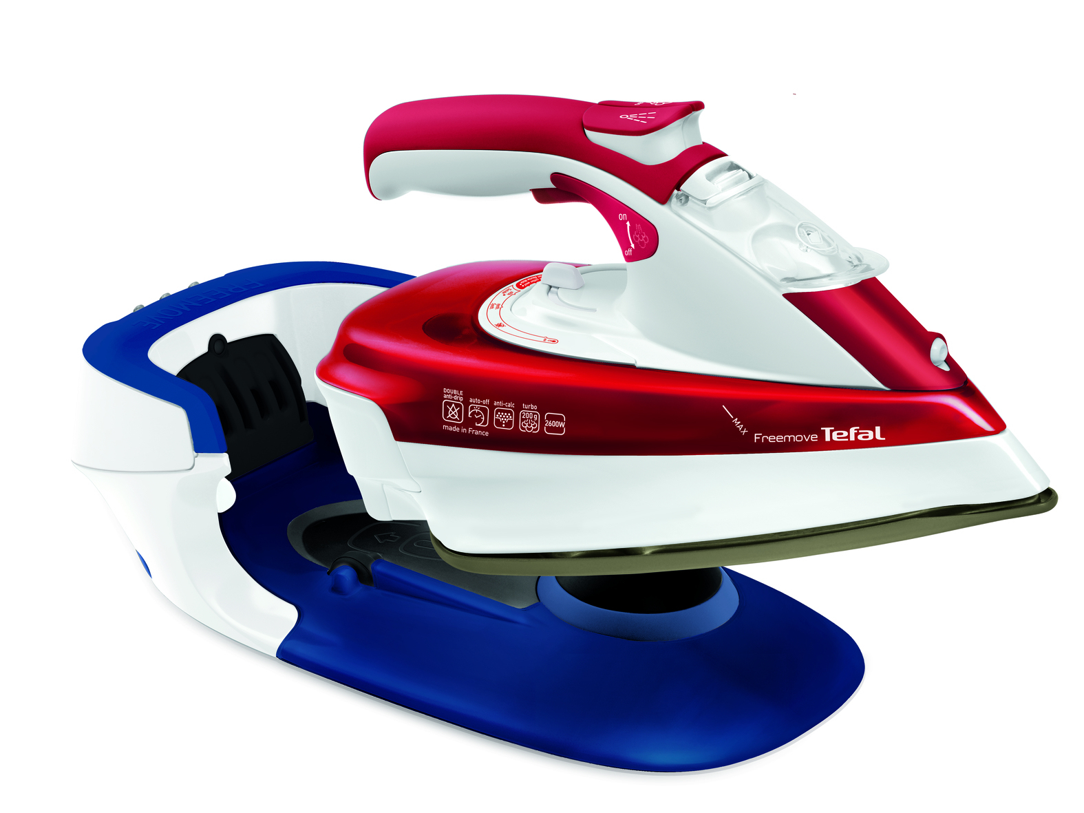 Tefal Freemove FV9976 parna stanica za peglu 2600 W 0,25 L Durilium Autoclean grejna ploča Crveno, Belo