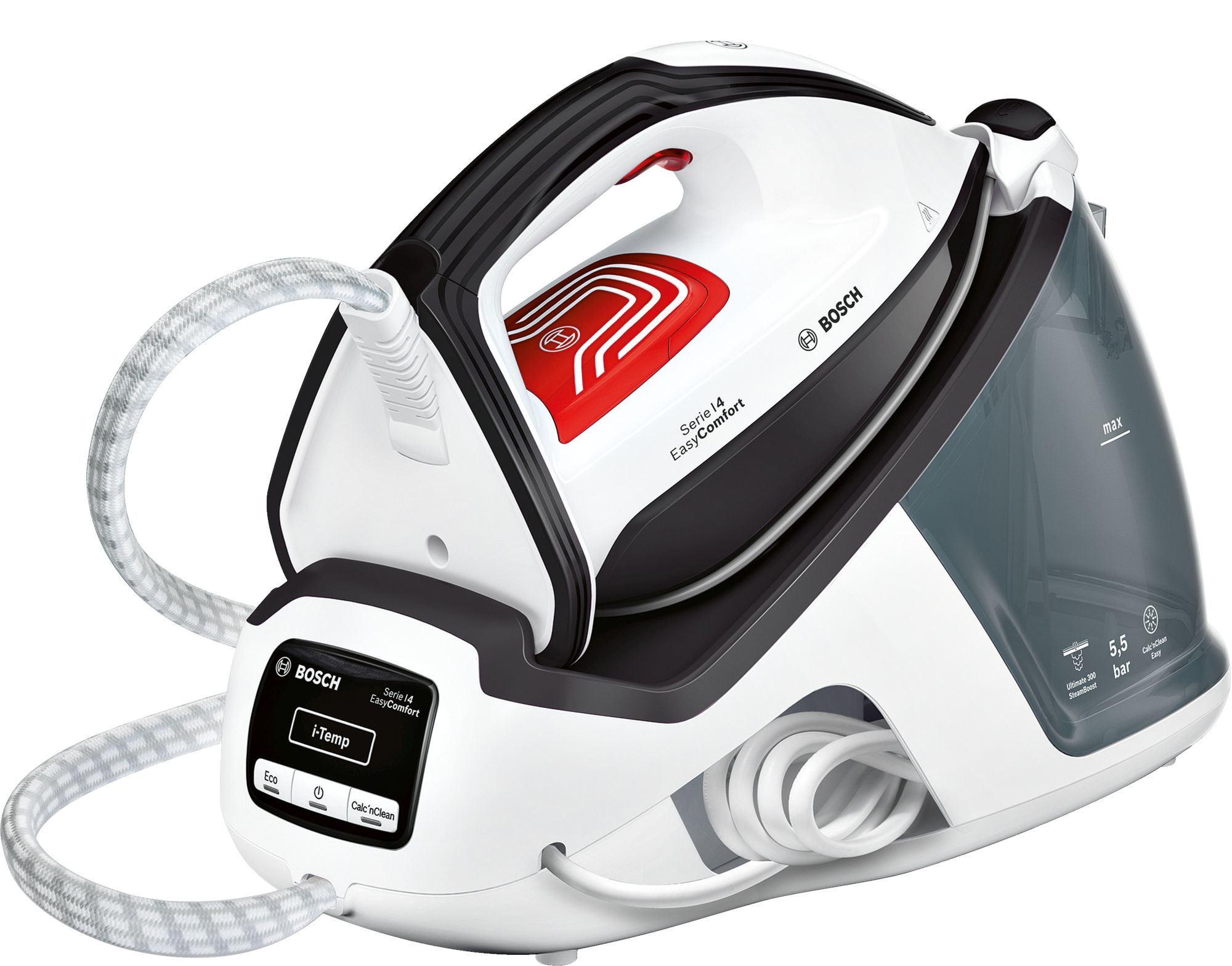 Bosch Serie 4 TDS4070GB parna stanica za peglu 2400 W 1,3 L Grejna ploča Ceranium Glissée Crno, Belo