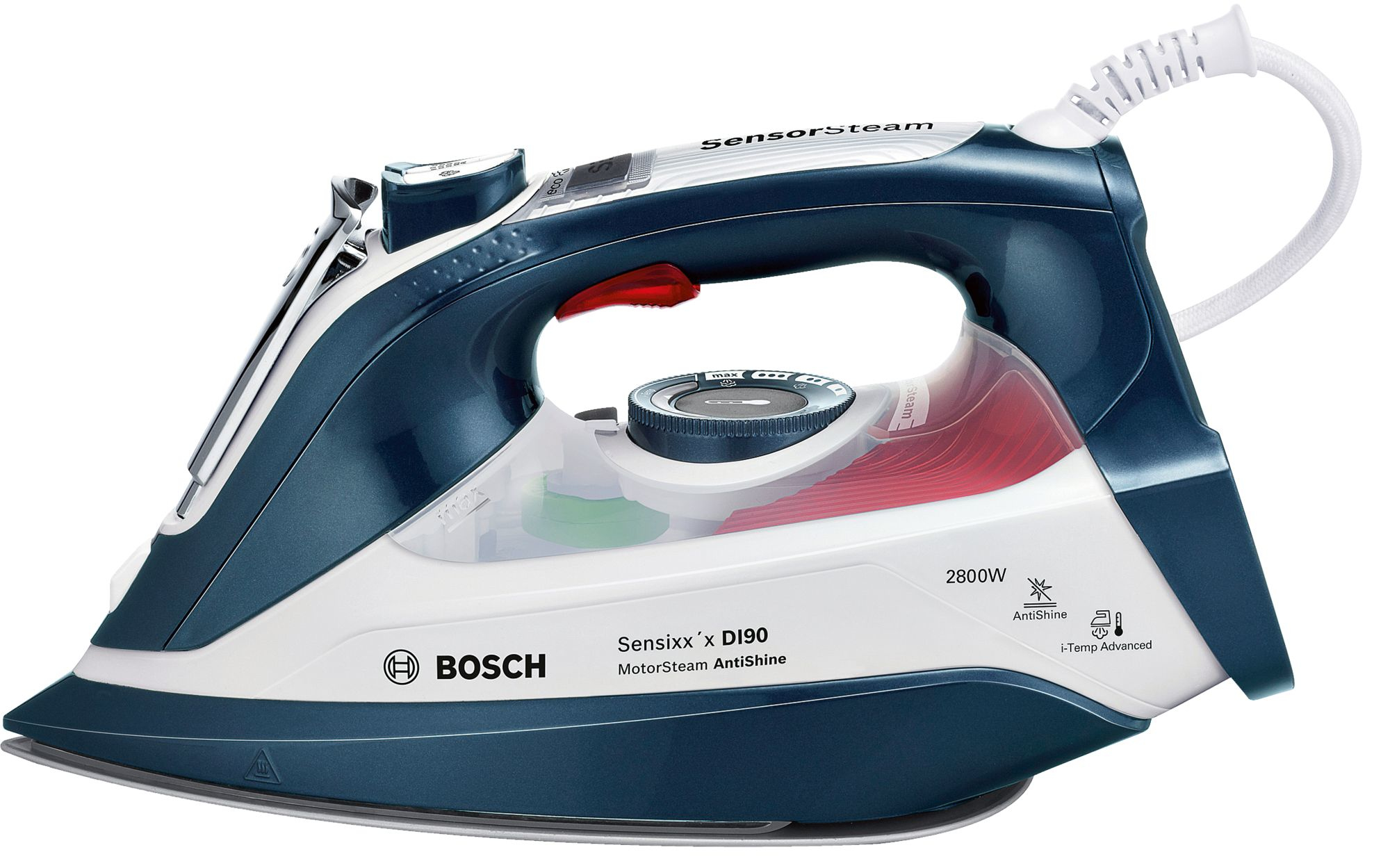 Bosch Sensixx'x TDI9010GB pegla Pegla na paru Grejna ploča Ceranium Glissée 2800 W Plavo, Belo