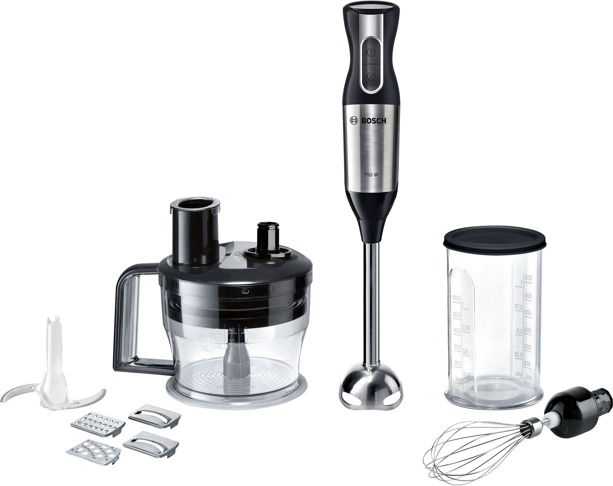 Bosch ErgoMixx MSM6S90BGB blender Štapni mikser 750 W Crno, Nerđajuči čelik