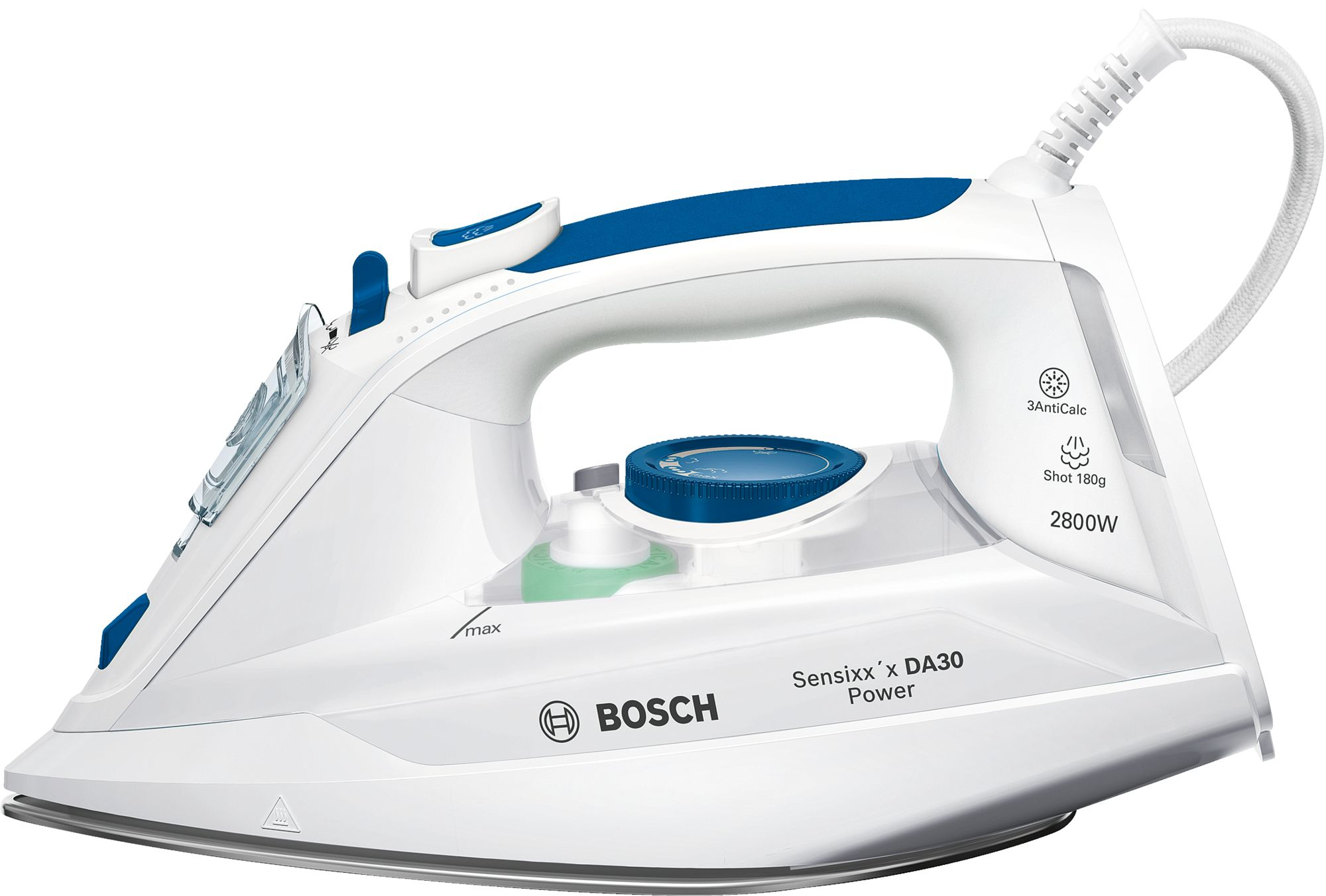 Bosch Sensixx'x TDA302801P pegla Suvo i peglanje na paru Grejna ploča Ceranium Glissée 2800 W Plavo, Belo