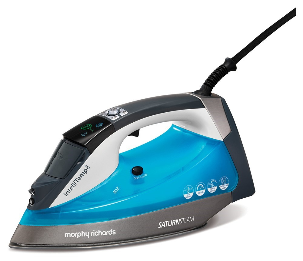 Morphy Richards Saturn Steam Intellitemp Suvo i peglanje na paru Keramička grejna ploča 2400 W Crno, Plavo, Sivo