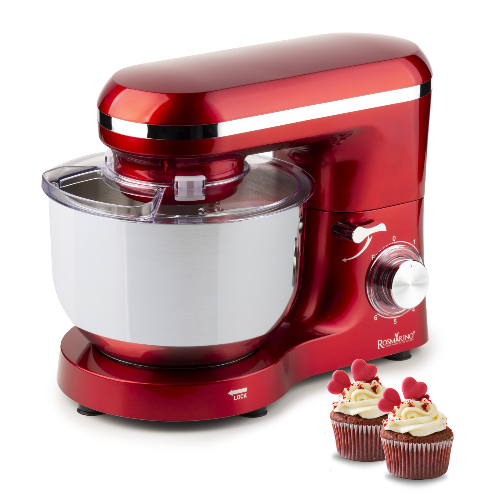 ROSMARINO Kuhinjski robot Infinity PRO, 1400W crveni