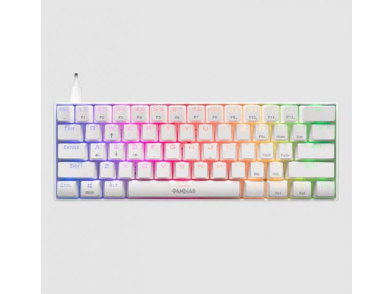 GAMDIAS Tastatura Hermes E3 RGB mehanička, bela ,blue switch