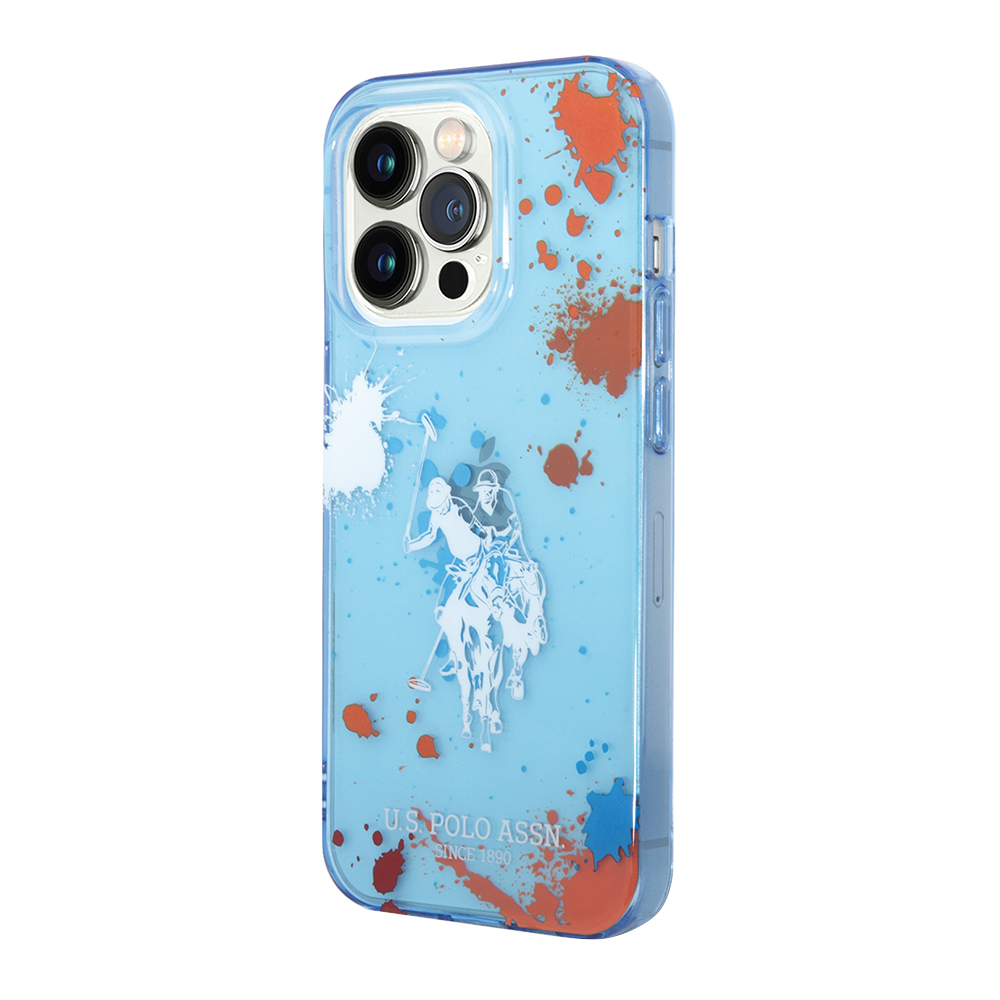 CG MOBILE Maska za telefon Polo With Splatter Pattern & Horse Logo za iPhone 14 Pro plava Full ORG (USHCP14LUDEB)