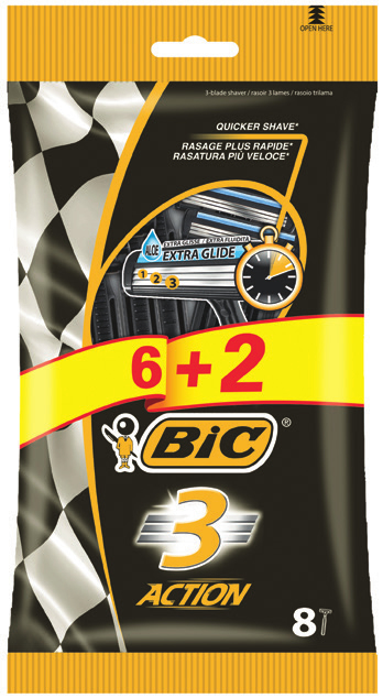 BIC Action 3 brijač za muškarce Crno