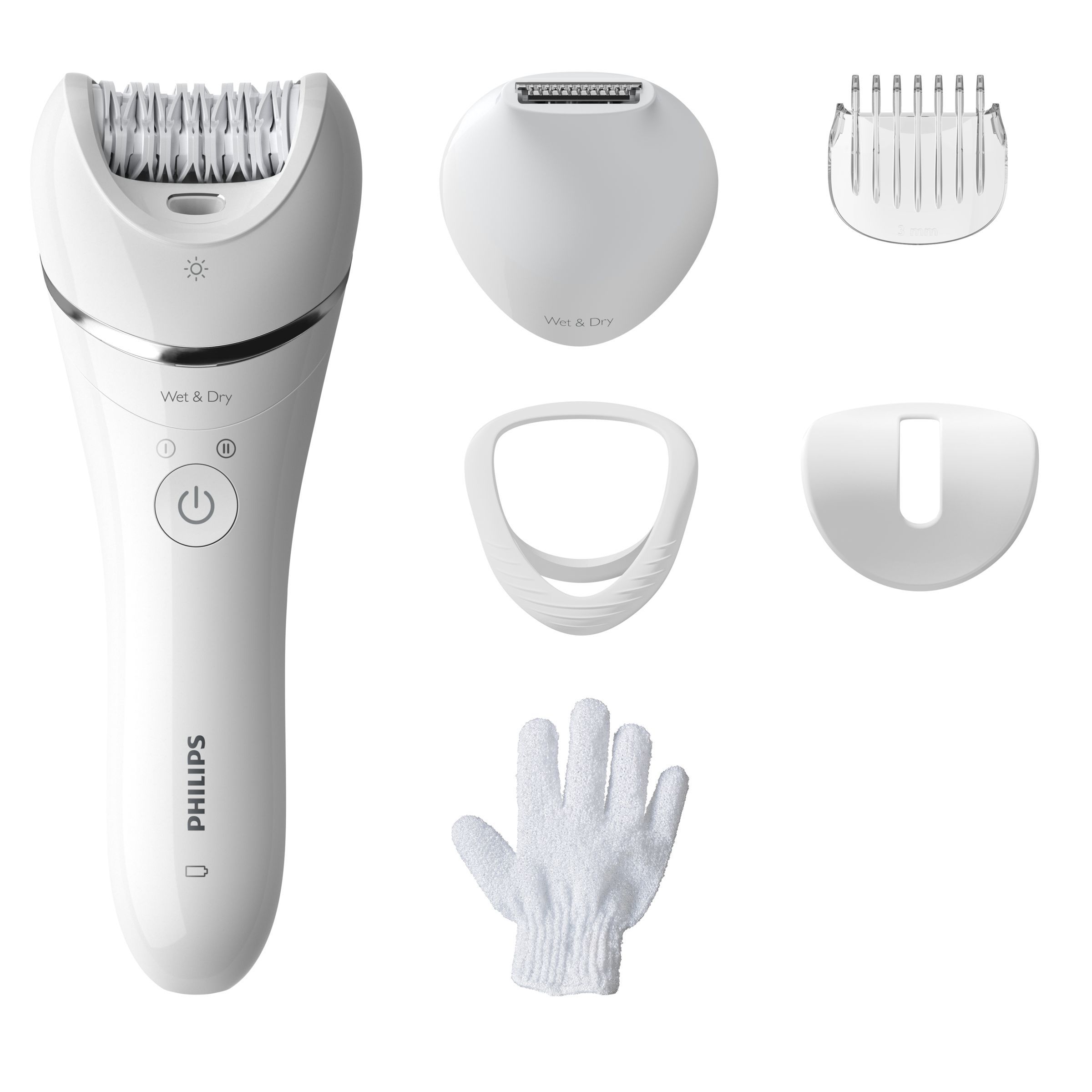 Philips BRE715/00 epilator 32 pincete Srebrno, Belo