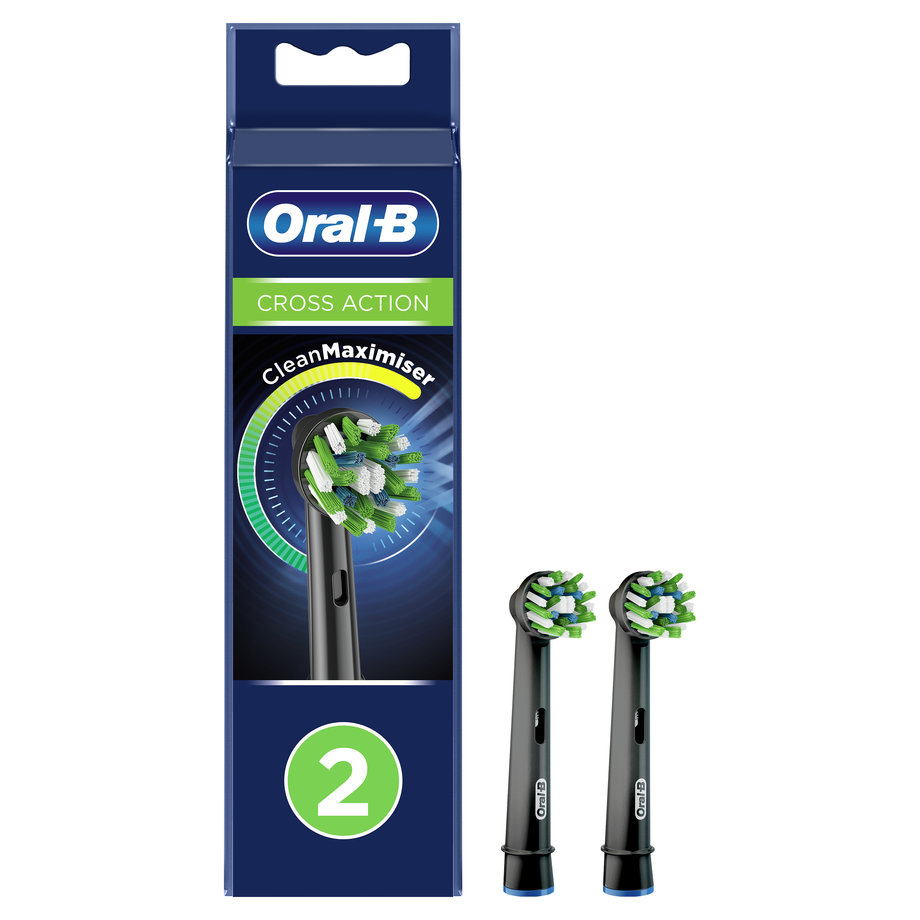 ORAL-B Zamenske glave za električnu četkicu Cross Action, 2 komada, Crne