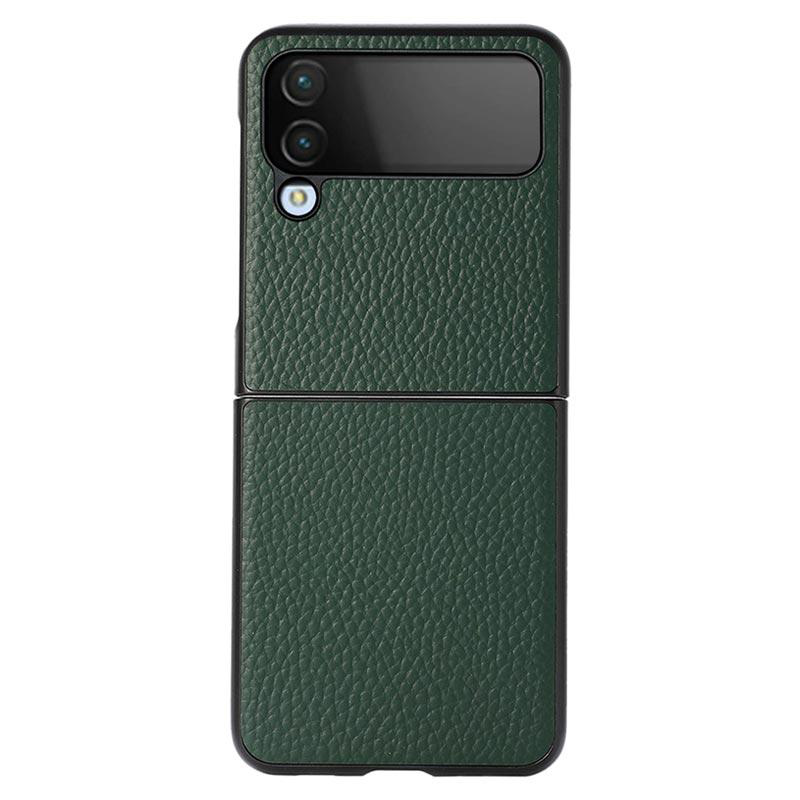 Maska Elegant Leather za Samsung Z Flip 4 zelena