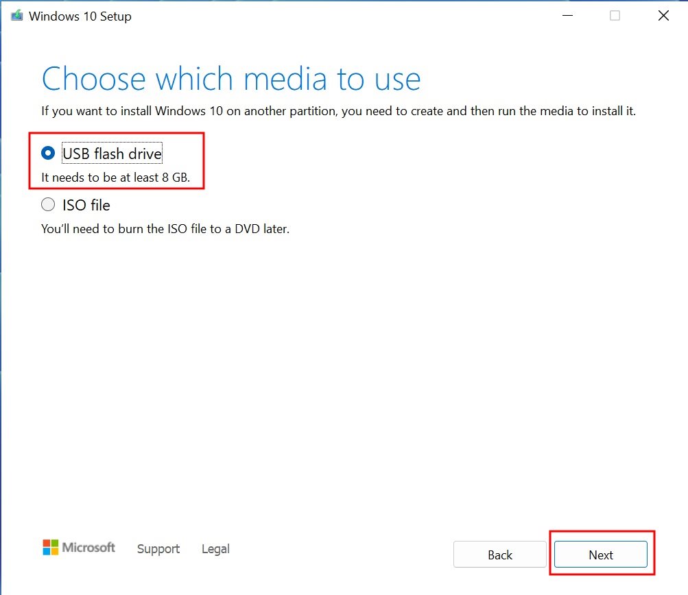 Windows Media Creation Tool za Windows 10 - Izbor medijuma
