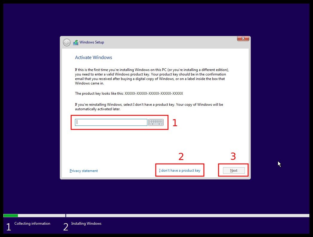 Instalacija Windows 10 operativnog sistema - Product Key