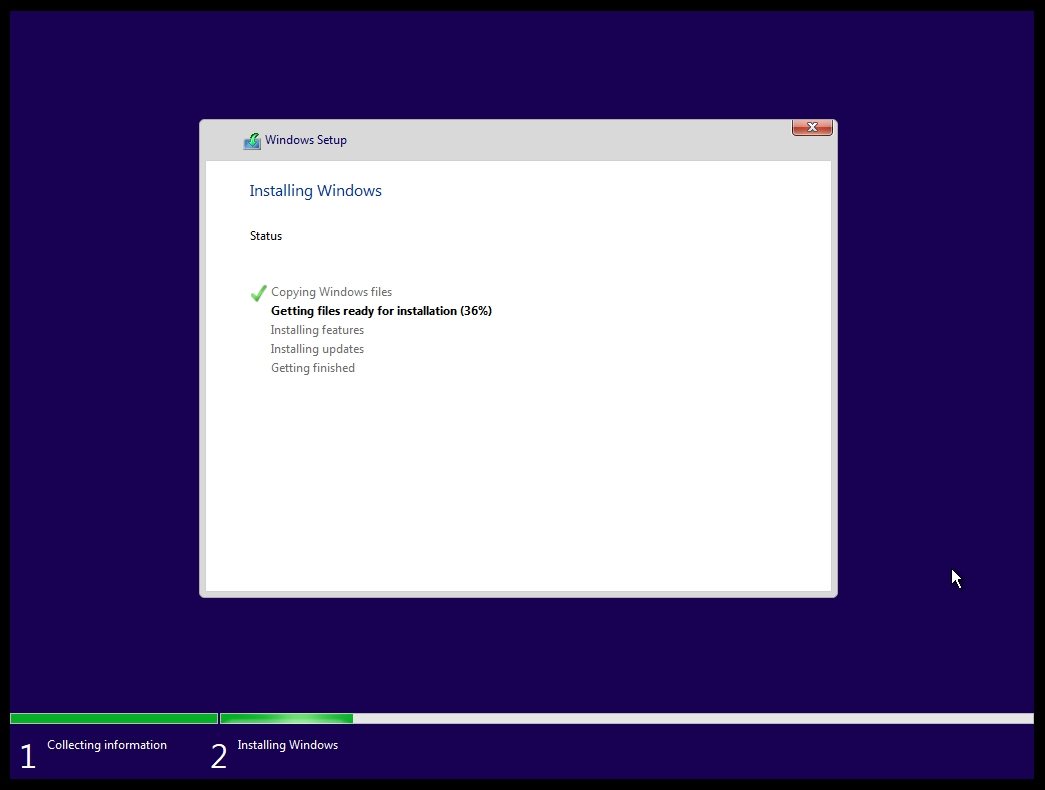 Progres instalacije Windows 10 operativnog sistema