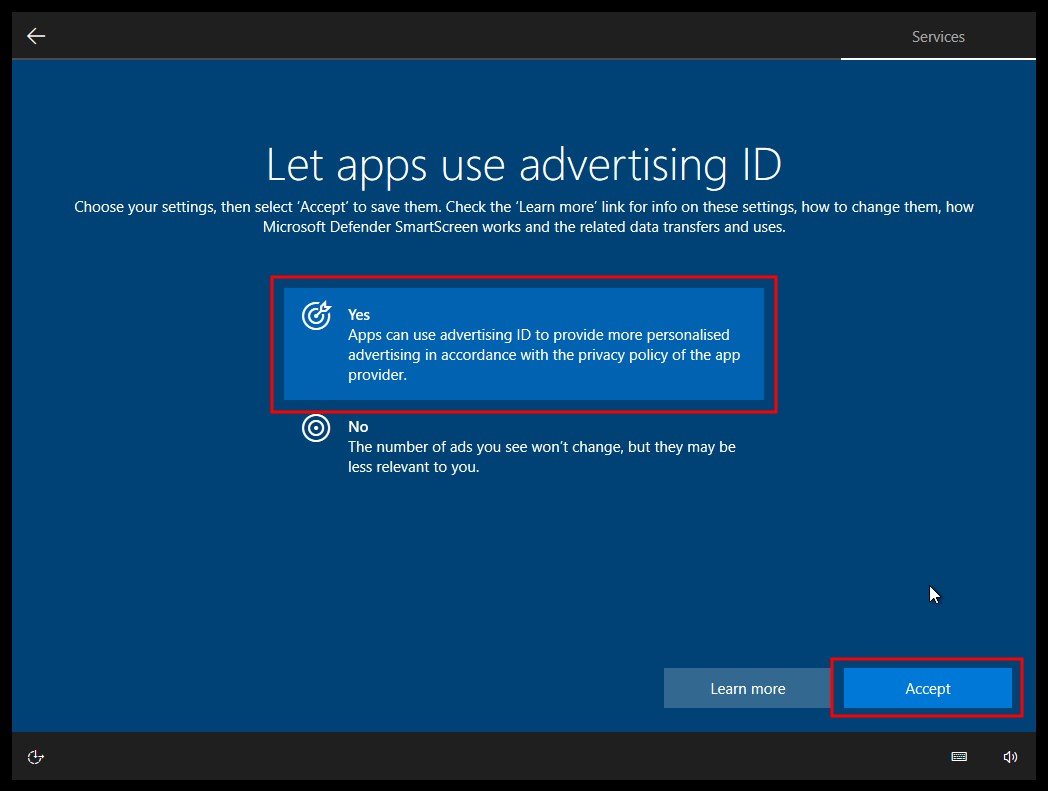 Opcije vezane za Advertising ID u Windows 10 OS-u