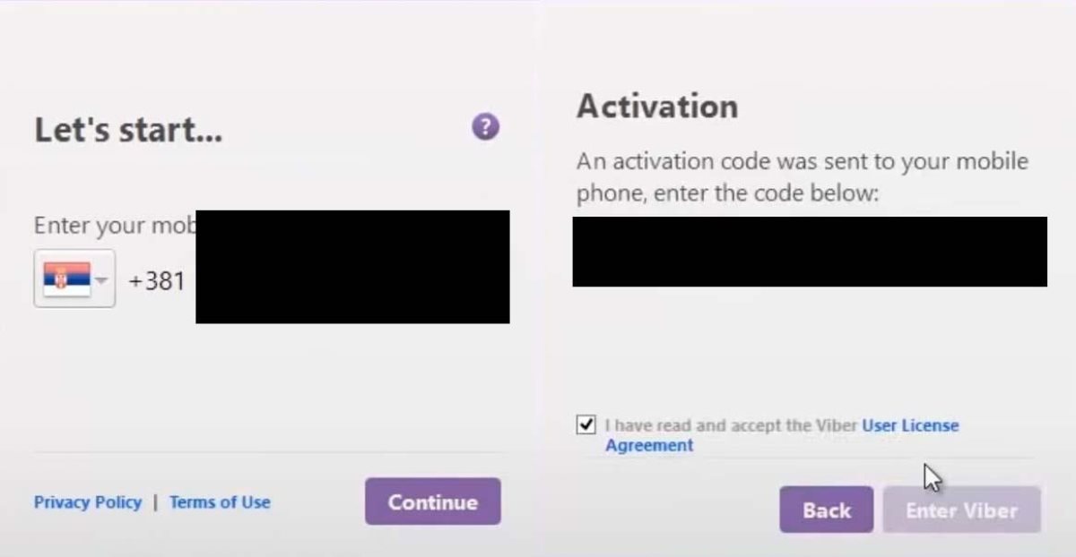 Aktivacija Viber-a preko telefonskog broja