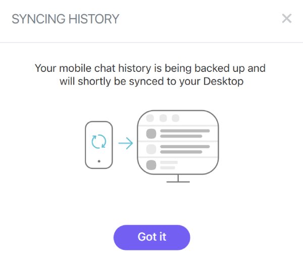Sinhronizacija Viber konverzacija između telefona i desktop ili laptop računara