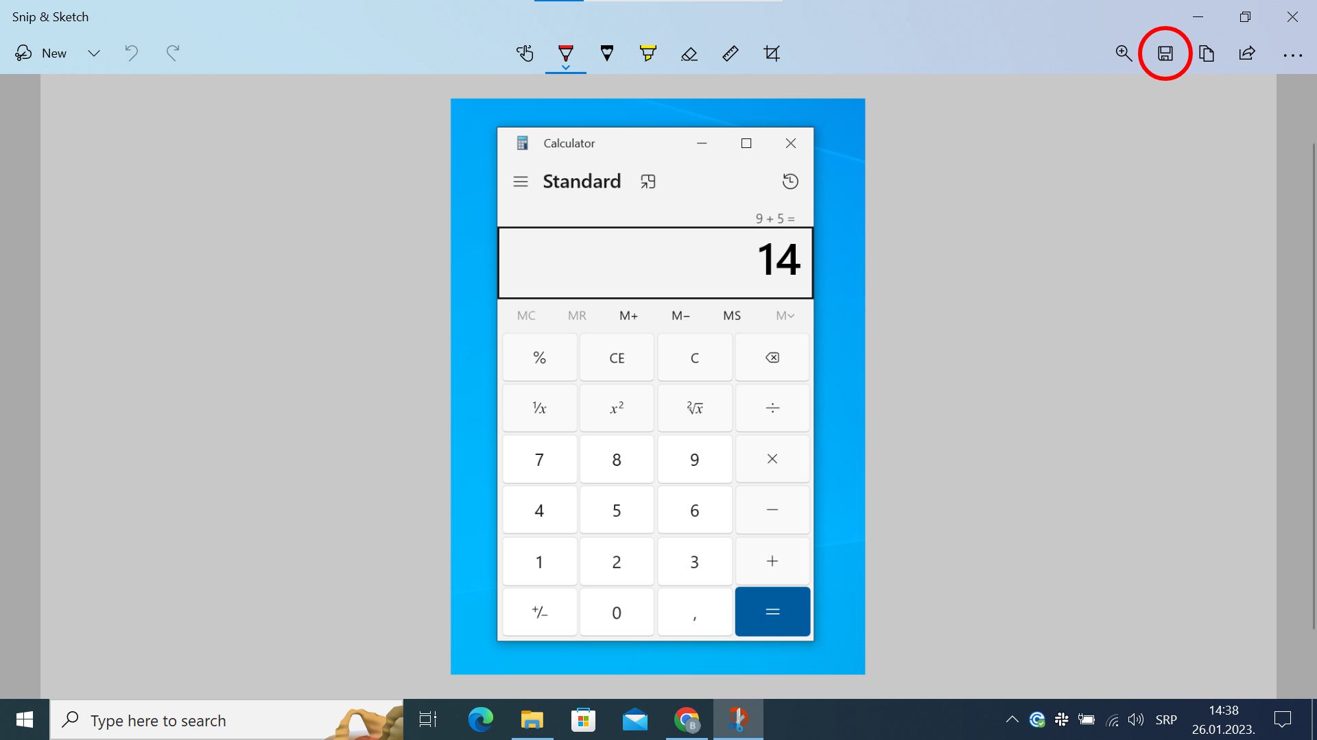 Snip & Sketch prozor za uređivanje i snimanje screenshot-a u željeni folder