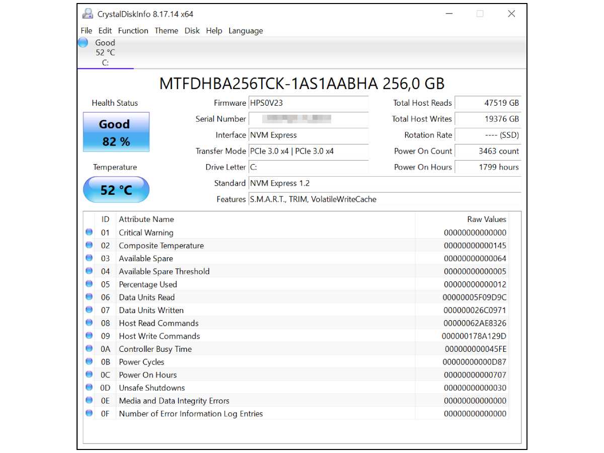 CrystalDiskInfo - program za proveru hard diska - screenshot