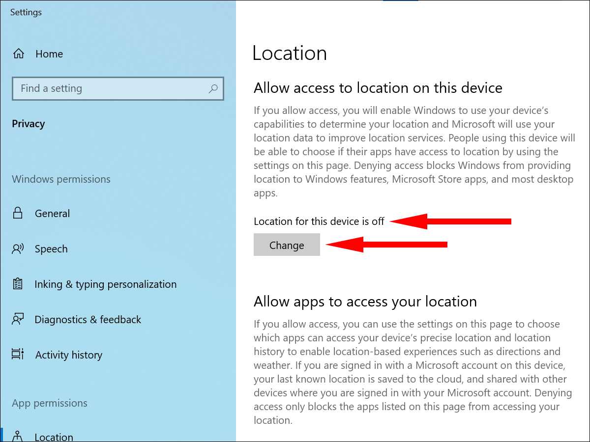 Windows 10 - Podešavanje lokacije - uključivanje lokacijskih servisa