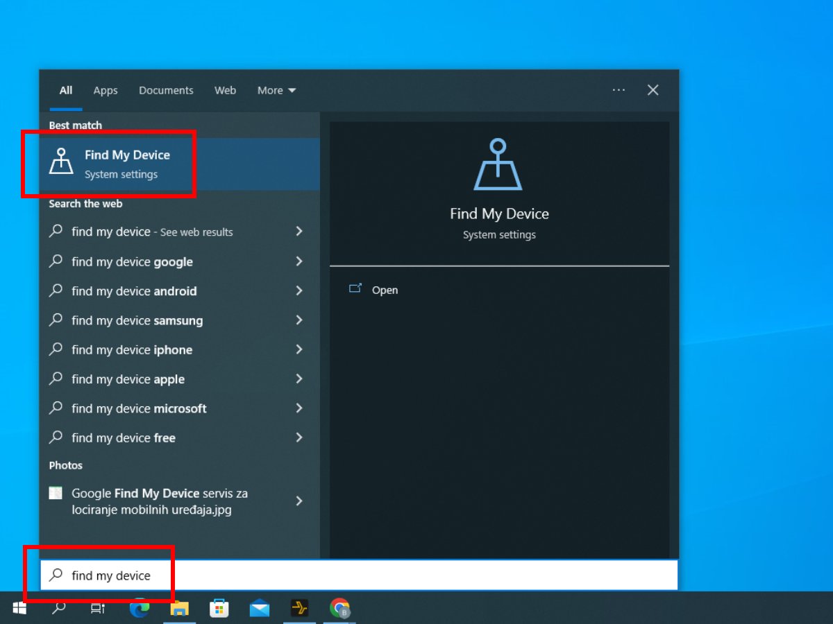 Windows 10 - Find My Device ikonica