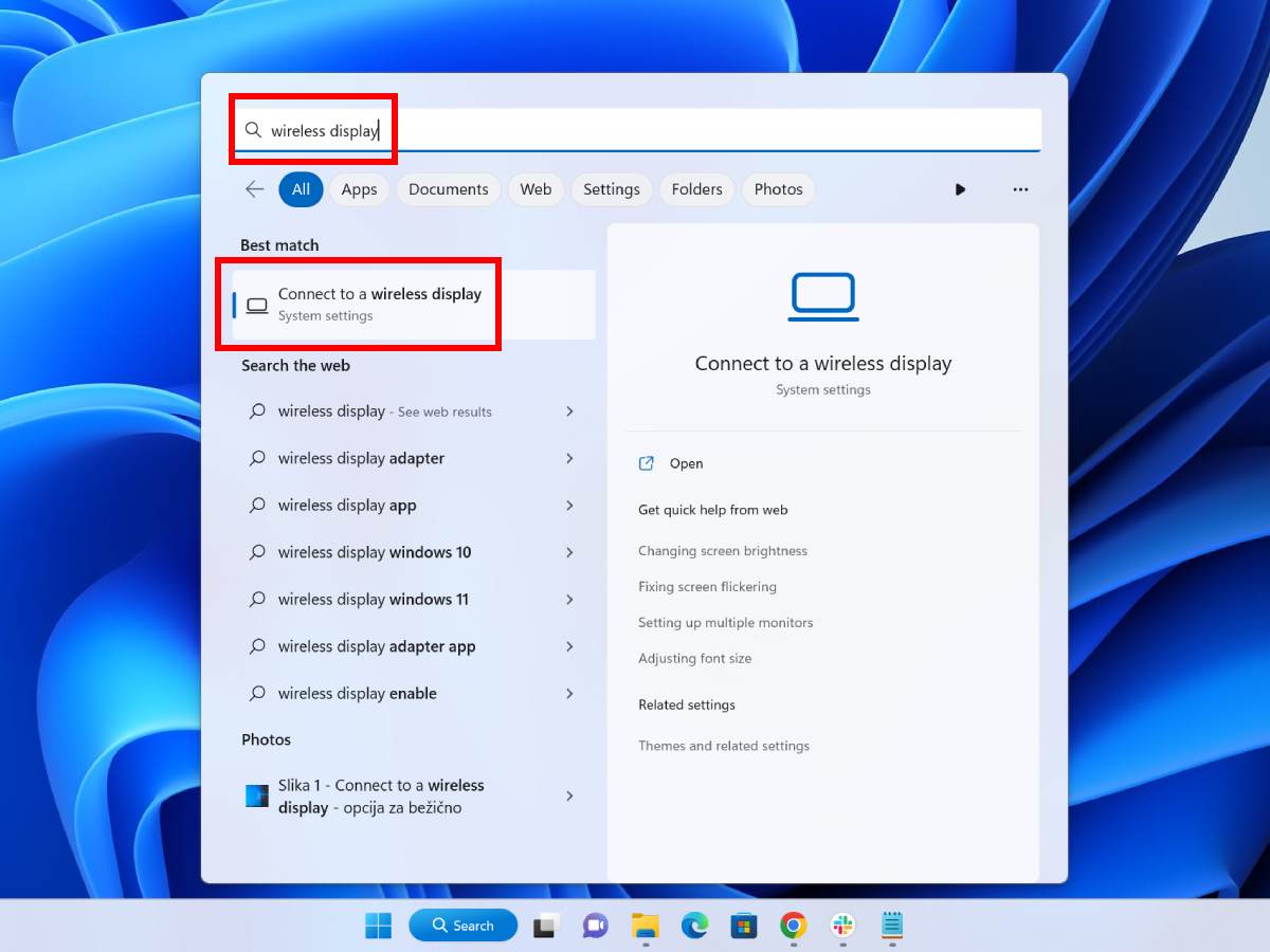 Windows 11 - Connect to a wireless display ikonica