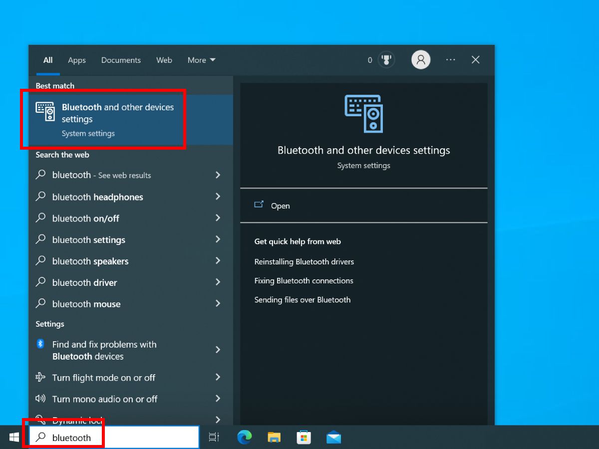 Windows 10 - Bluetooth and other devices settings ikonica