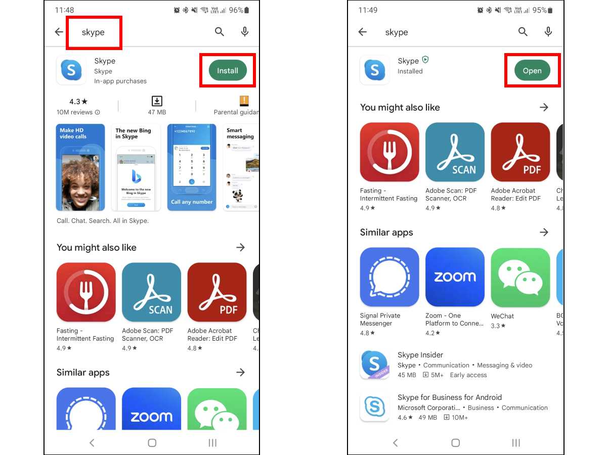 Google Play Store - Instalacija aplikacije Skype