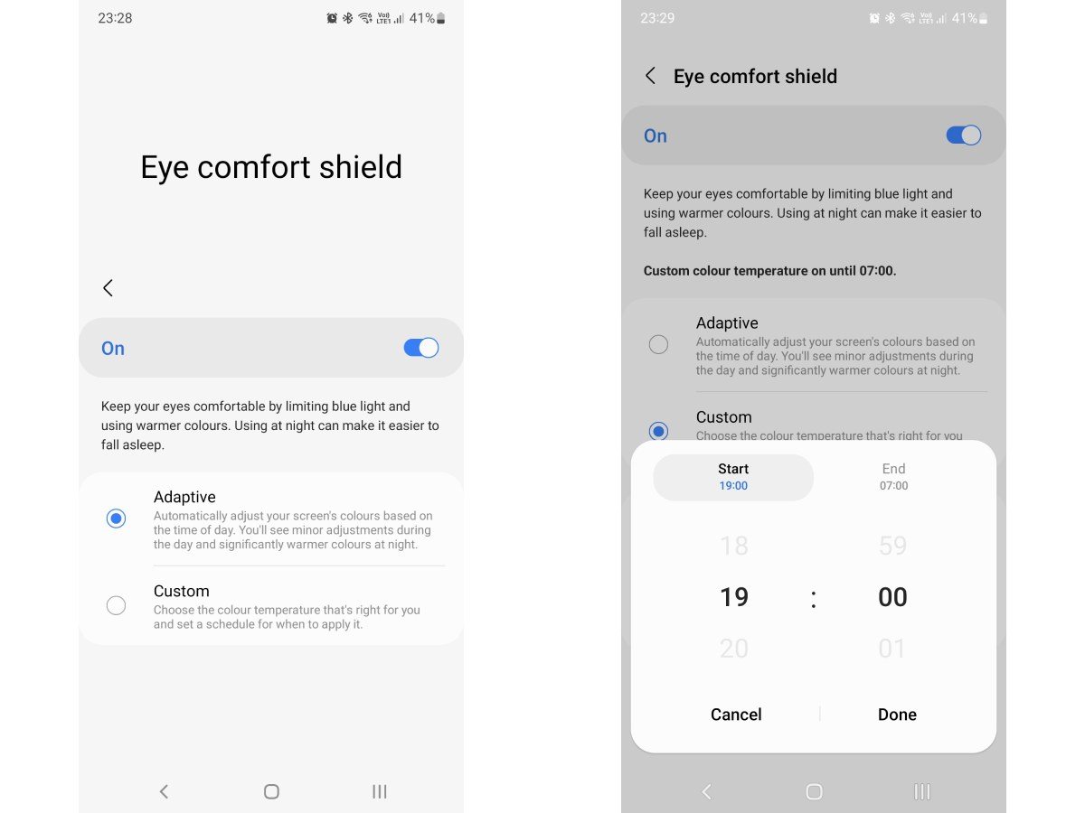Eye Comfort Shield - Funkcija za zaštitu očiju na Samsung telefonu