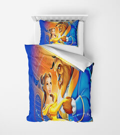 MEY HOME Lepotica i zver ples 3D Posteljina za single krevet, 160x220