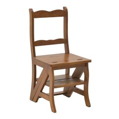 DIKER HOME Drvena stolica - merdevine na rasklapanje natural 86x42x47/42 cm braon