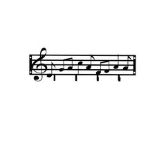 Wallxpert Čiviluk Muzičke Note, Crni