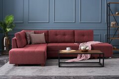 Atelier del Sofa Manama Corner Sofa Bed Left Ugaona garnitura, Crvena