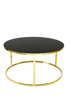 HANAH HOME Dunya Klub sto, 80x42.5x80cm, Crno-zlatni